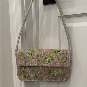 Anthropologie Embellished Margarita Theme Beaded Women's Shoulder Bag